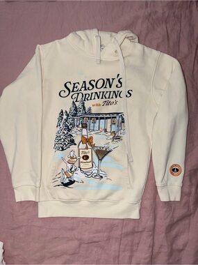 Season's Drinking Cream Pullover Hoodie with Tito's Logo